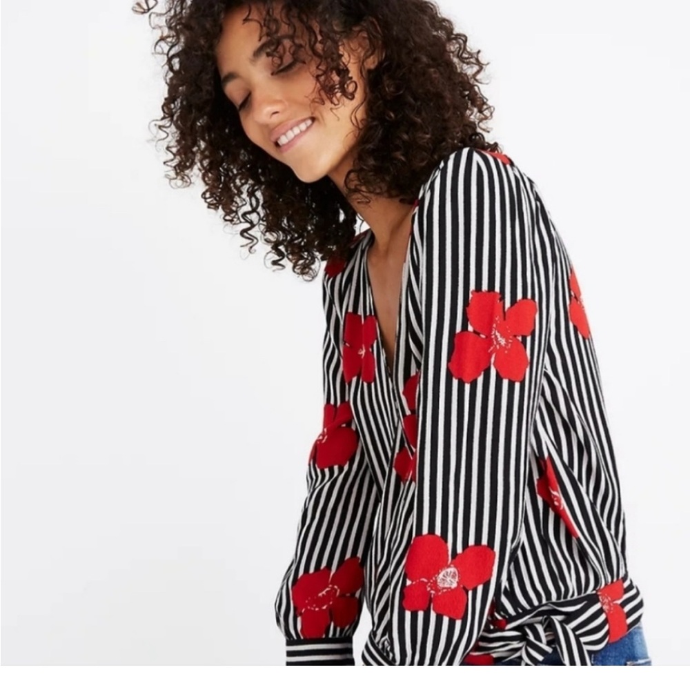 Madewell Striped Floral Women's Top